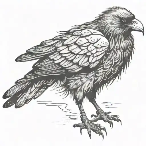 Bad Luck Spirit Crow That Turn Into A Man Standing