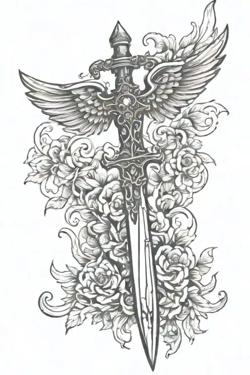 Vintage Dagger With Wings
