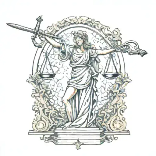 Lady Justice Sword Through Back