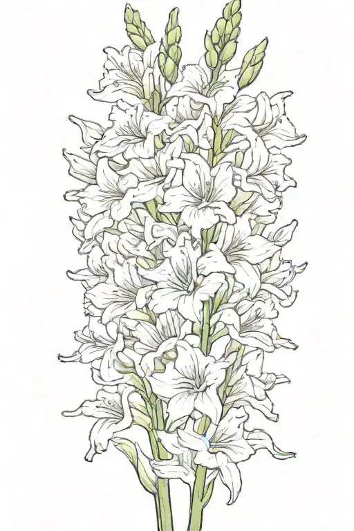 Simple Gladiolus Flower Stem