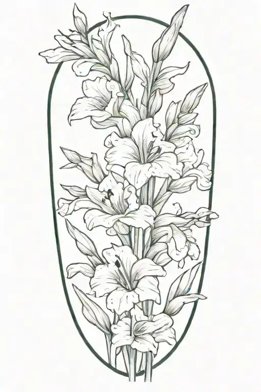 Simple Gladiolus Flower Stem