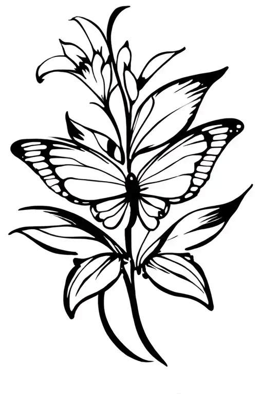 Orchid Wit Butterfly