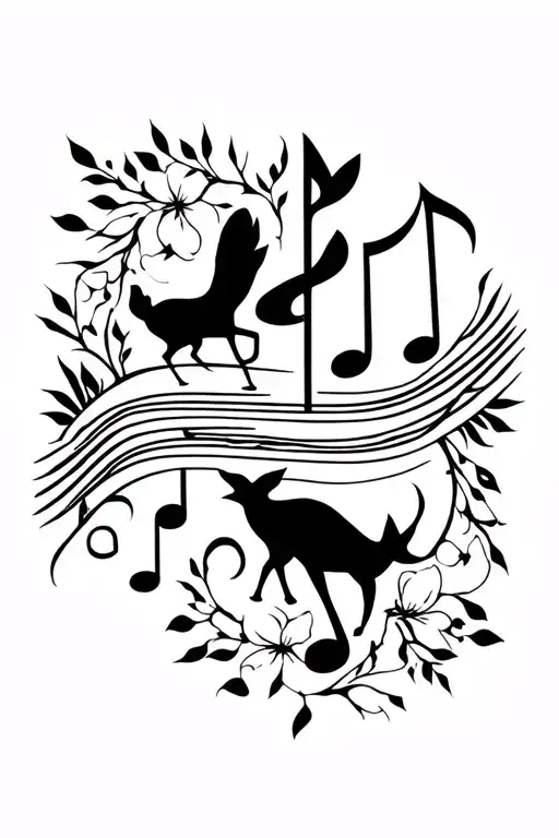 A Tattoo The Resembels Love For Music And Wildlife