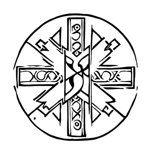 Star Of Life Tattoo With Norse Runes