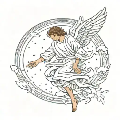 Falling Male Angel Backwards