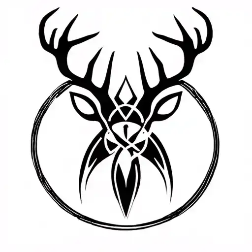 Deer Pagan Symbols Intertwined Representing Mabon