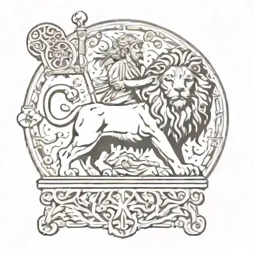 The Great Cyrus Inspired With Lion And Cross