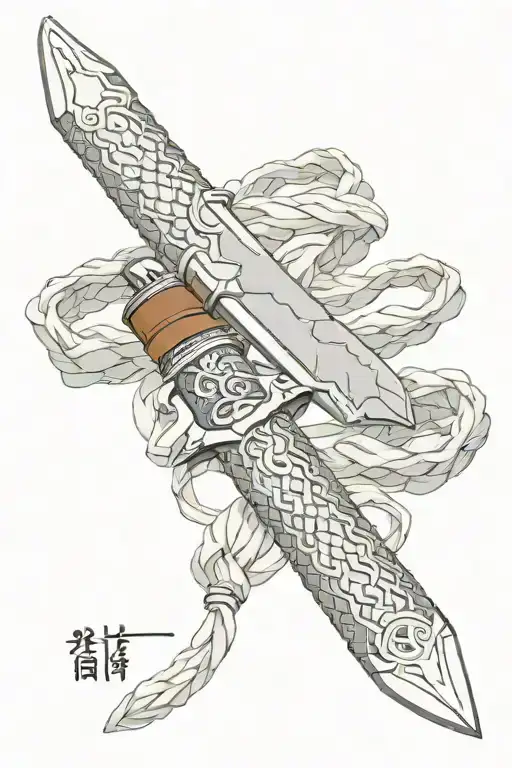 Tanto With Snake Wrapped