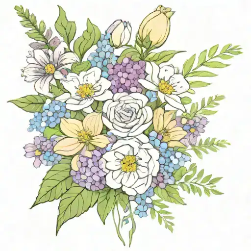 Family Birth Month Flower Bouquet