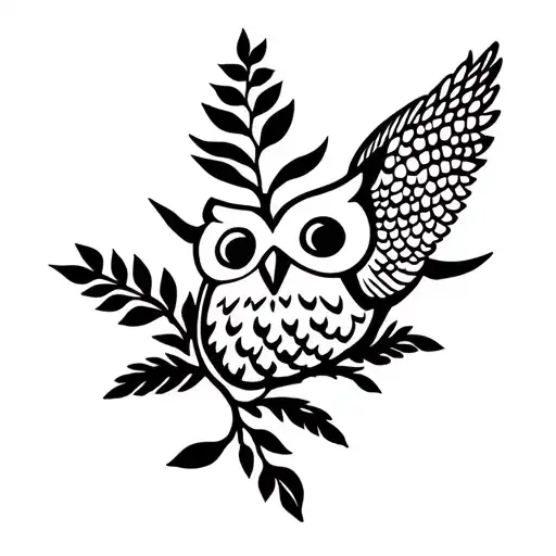 Nature Plant Pattern Owl