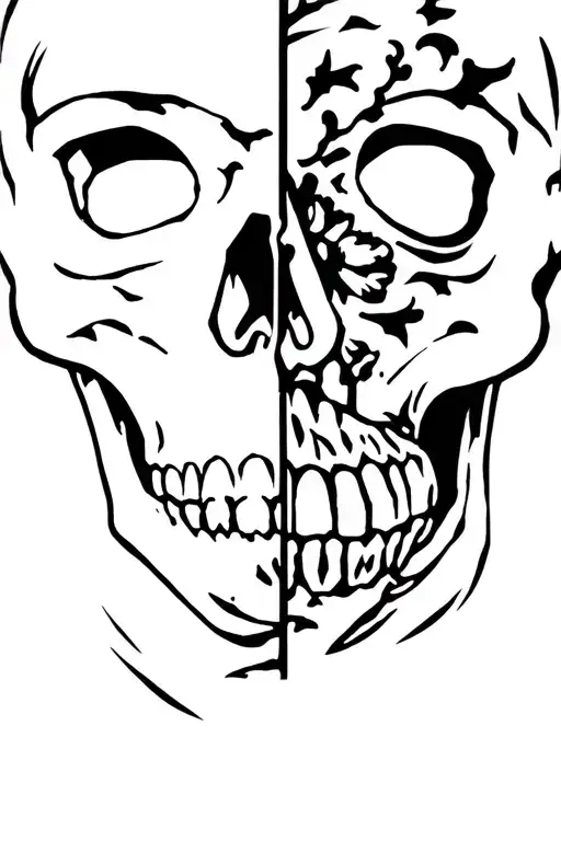 Half Skull Half Face