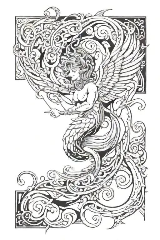 Creative Mythical Grey And Black