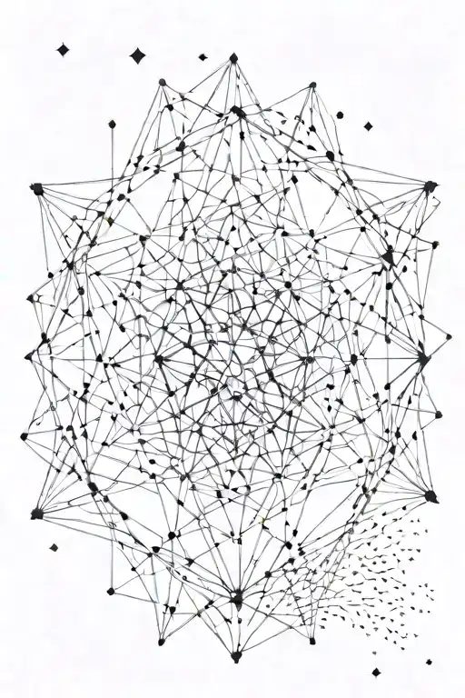 Stars In A Galaxy Of Geometric Ink Lines