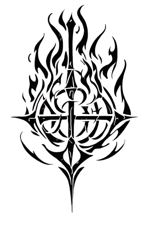 Inscription In Runes Your Drakkar Burns In Fire