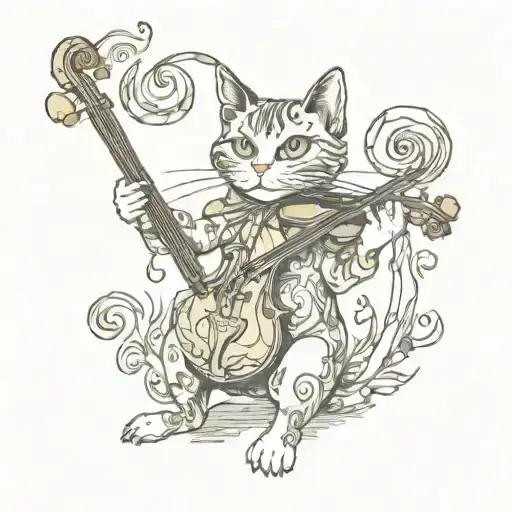 Psychedelic Cat That Plays The Violin