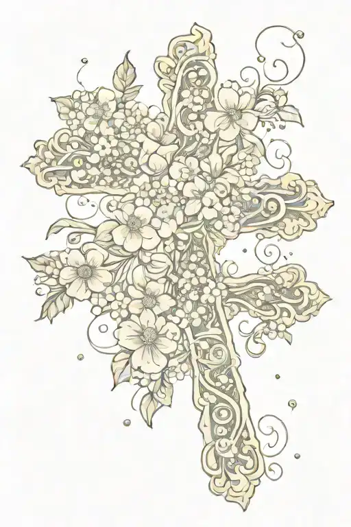 Floral Bubbly Cross