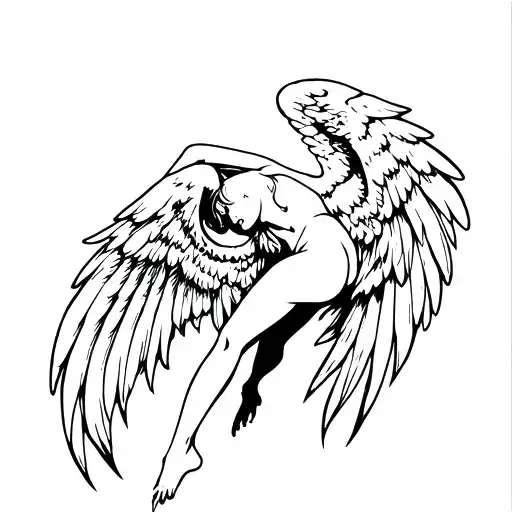 Fallen Angel With Drooping Wings