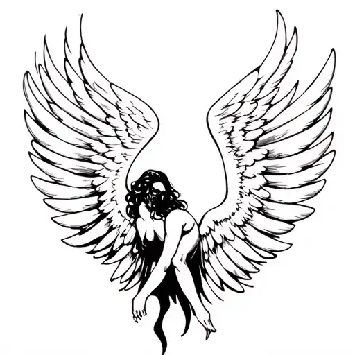 Fallen Angel With Drooping Wings