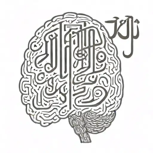 Menengioma Brain Tumor In A Brain Made Entirely With Arabic Calligraphy