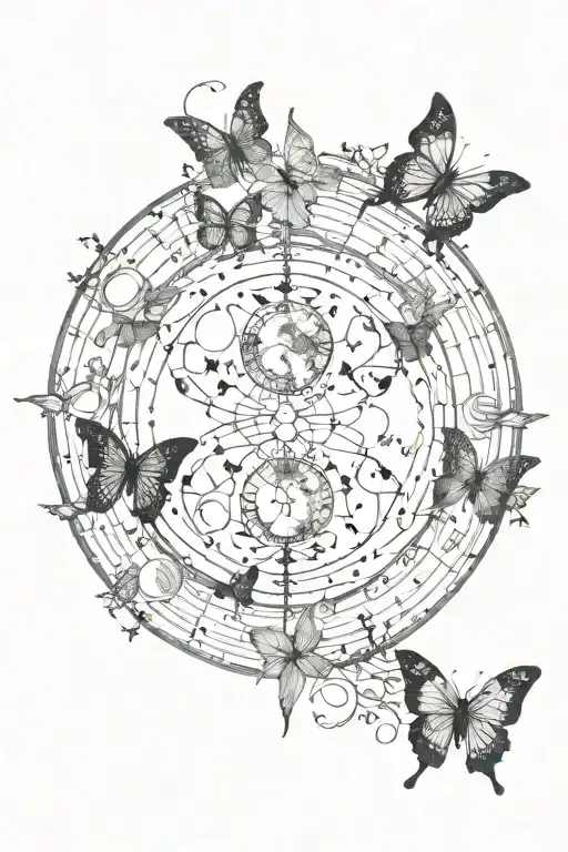 Vertical Southern Hemisphere Moon Phases Interwoven With Butterflies Symbolising Healing And Renewal
