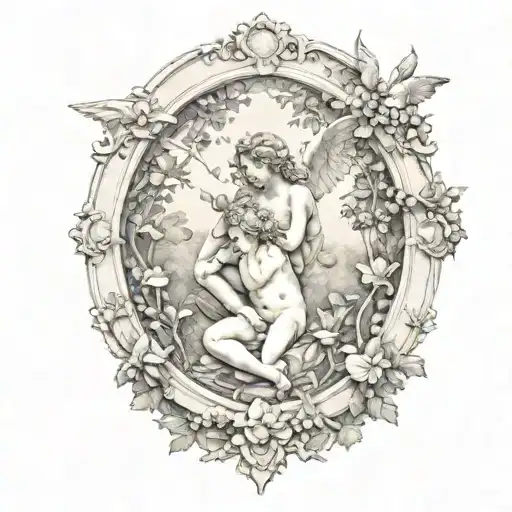 Garden Of Eden With Cherub