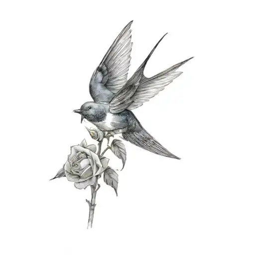 A Swallow And A Rose