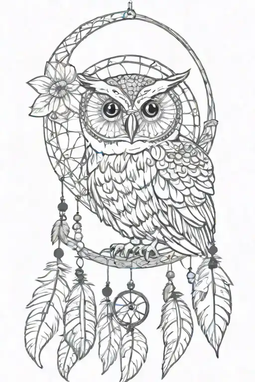 Sun Moon Owl Dreamcatcher