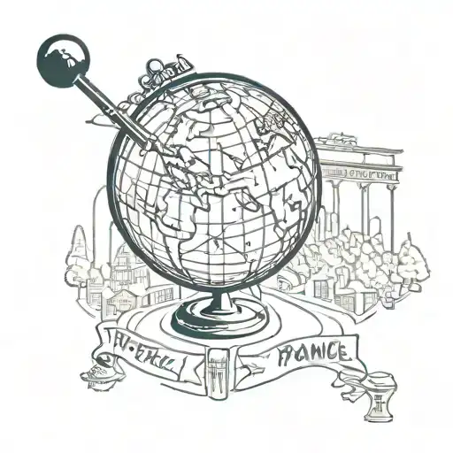 Globe With Pin On Paris France