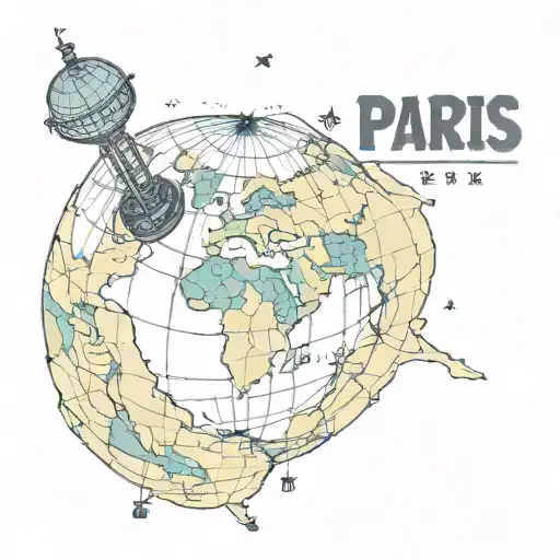 Globe With Pin On Paris France
