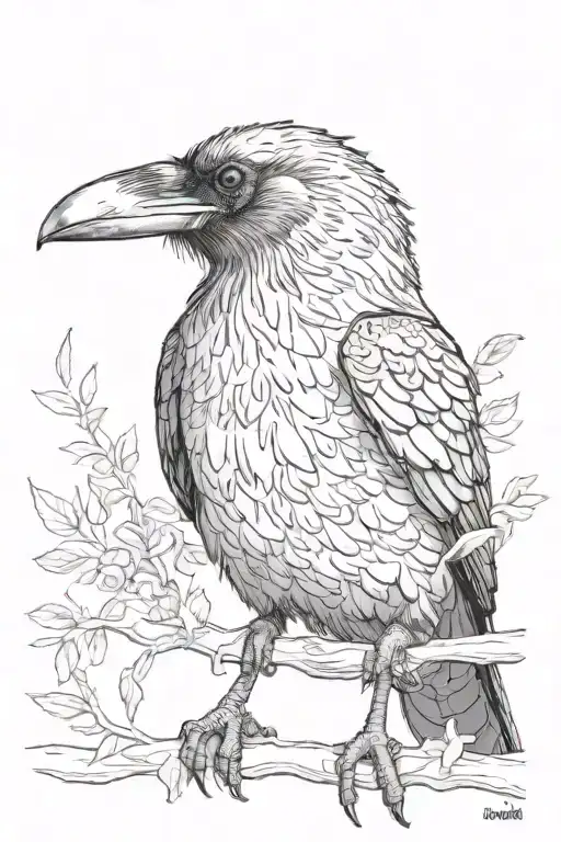 Vegvisit And Head Raven