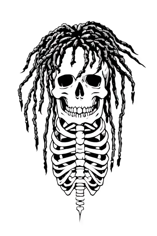 Skeleton Soldier's Zodiac Sign With Dread Locks