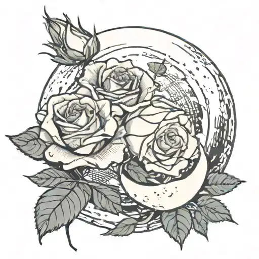 Moon And A Rose Intertwined