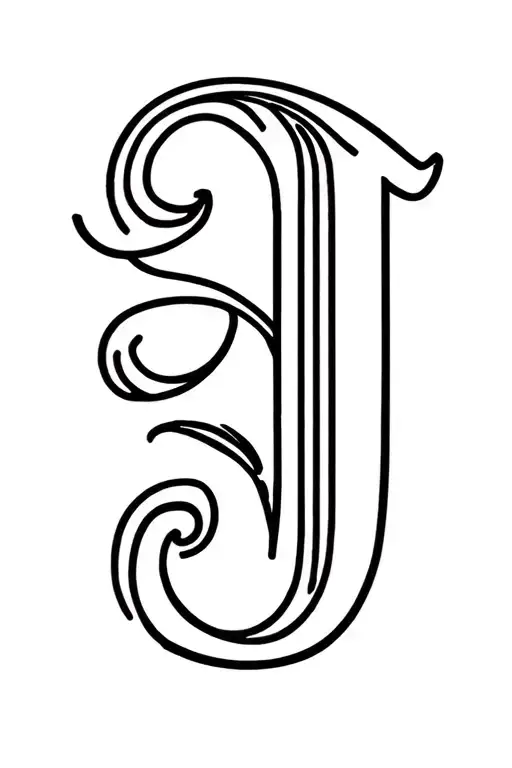 Letter J In Curly Script