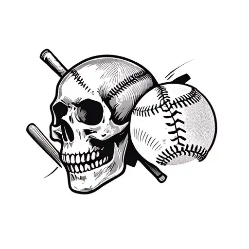 A Skull And A Baseball