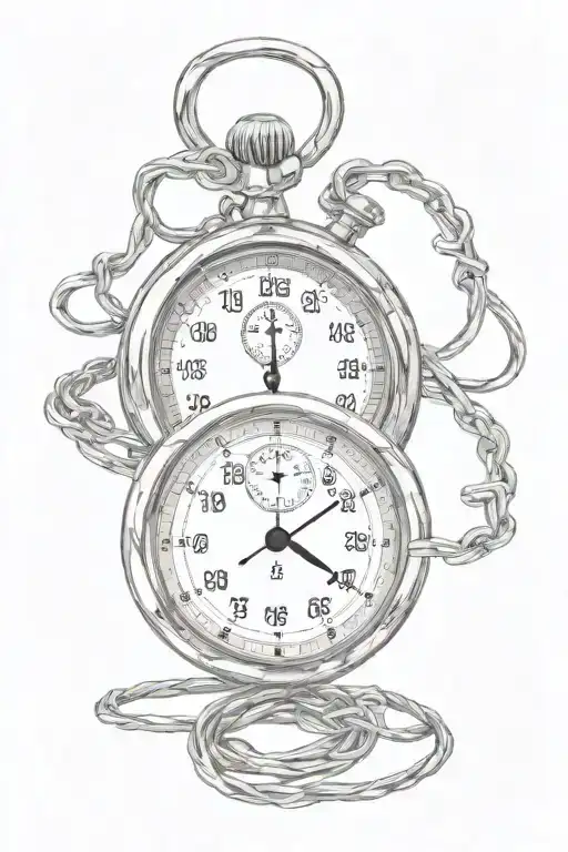 Christian Cross And A Stopwatch In Wire