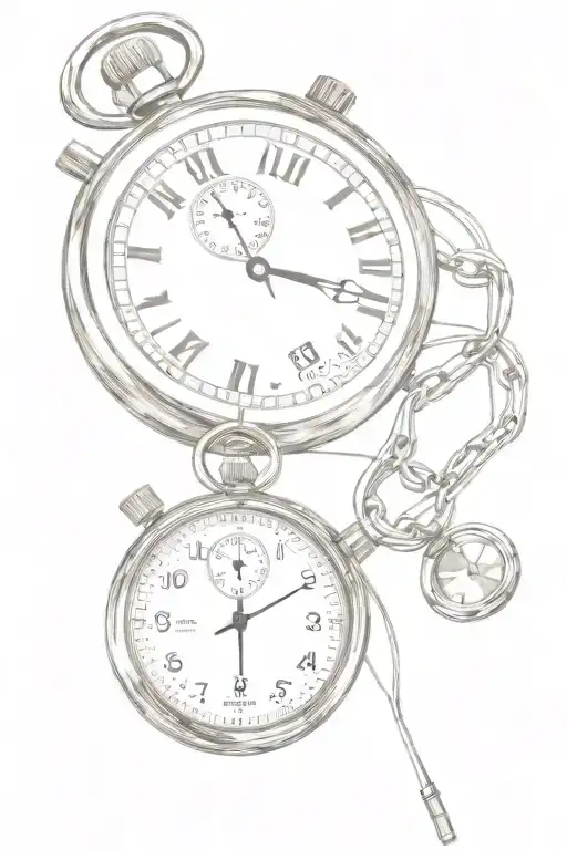 Christian Cross And A Stopwatch In Wire