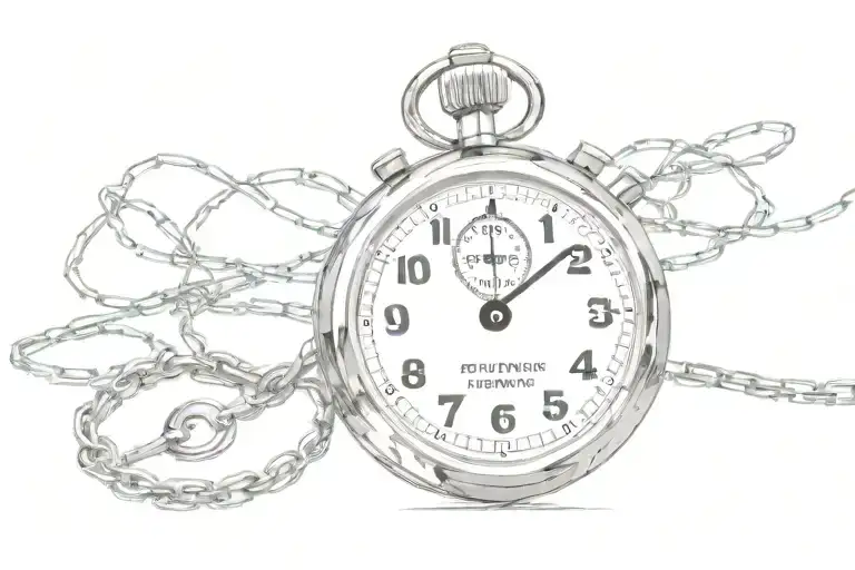 Christian Cross And A Stopwatch In Wire