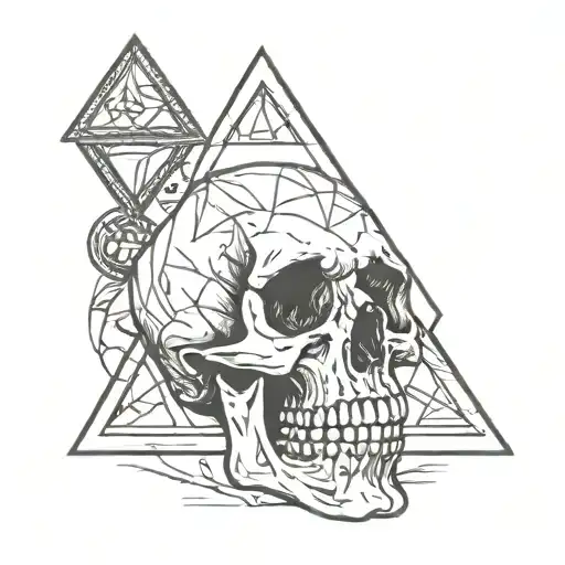 A Skull With A Triangle Running Around It As A Symbol Of God