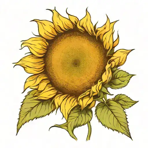 Half Sunflower And Sun