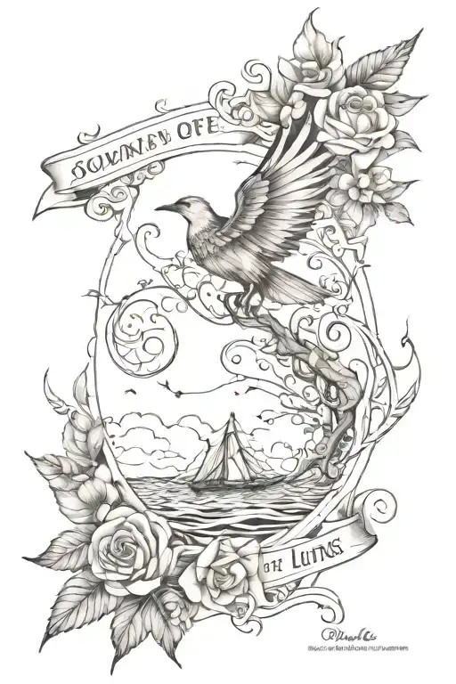 Fine Line And Realism Tattoo On Ribs Picturing Journey Of Life And Living Life To The Fullest