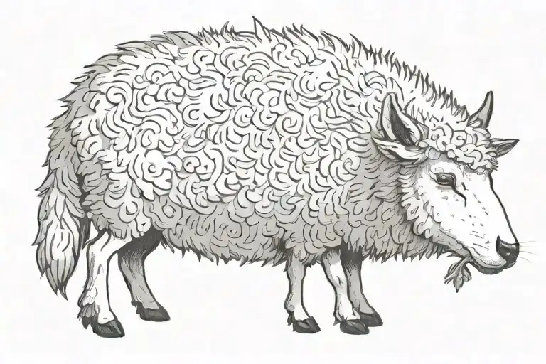 Sheep Hiding Under A Wolf Head