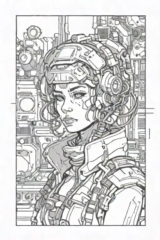 Lineart Cyberpunk Style