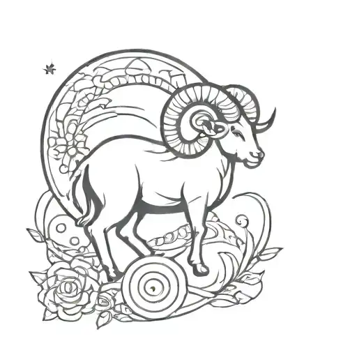 Aries Minimalist Tattoo Design