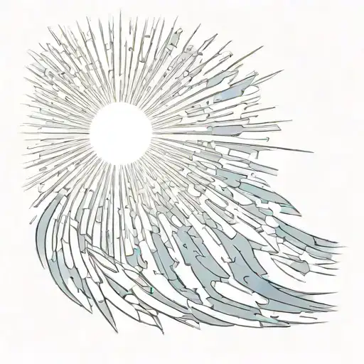 An Abstract Half Sun With Beams Of Light