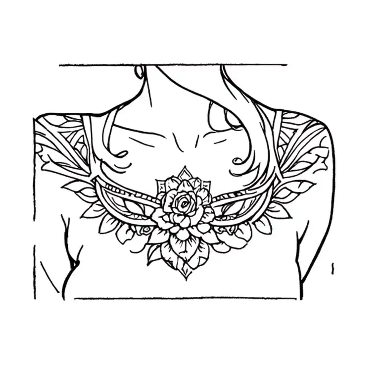 A Woman With A Tattoo On Her Chest