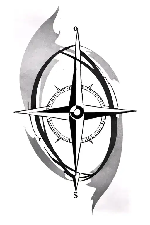 Compass Intertwined Within Its Shadow