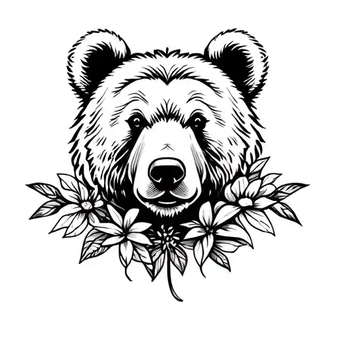Bear And Flowers