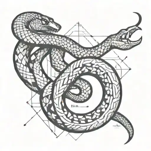 Snake Forearm Tattoo For Men Spiritual Geometric