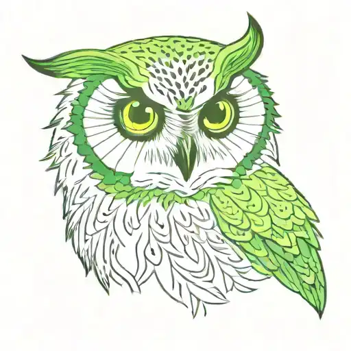Owl With Green Eyes