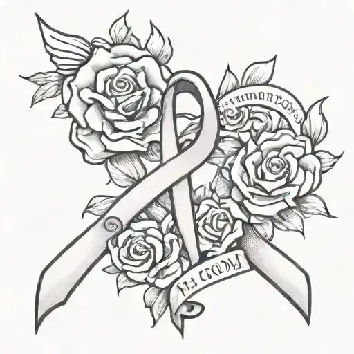 Rip Mom Breast Cancer Memorial Tattoo Design